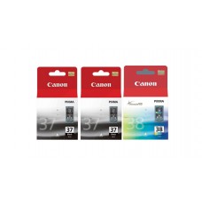 Pachet Cartuse Cerneala Original Canon 2x PG-37B Negru, 1x CL-38 Color, 31 ml si pix Schneider