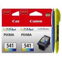 Set Cartuse Cerneala Original Canon 2xCL-541 Color 16 ml, 360 pagini, Pix Schneider si Textmarker Non Toxic