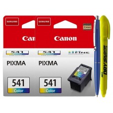 Set Cartuse Cerneala Original Canon 2xCL-541 Color 16 ml, 360 pagini, Pix Schneider si Textmarker Non Toxic