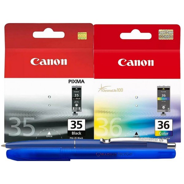 Set Cartuse Cerneala Original Canon 1xPGI-35B Negru, 1xCLI-36 Color, 21.3 ml, Pix Schneider si Pix Radius