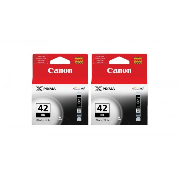 Pachet Cartuse Cerneala Original Canon 2x CLI-42B Negru 26 ml si pix Schneider