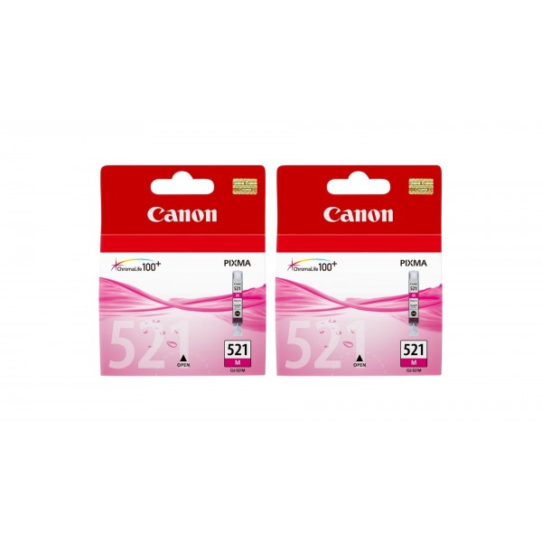 Pachet Cartuse Cerneala Original Canon 2x CLI-521M Magenta 18 ml si pix Schneider