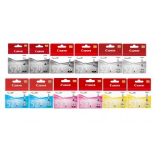 Pachet Cartuse Cerneala Original Canon 2x PGI-520B Negru, 2x PGI-520B Negru, 2x CLI-521C Cyan, 2x CLI-521M Magenta, 2x CLI-521Y Galben, 2x CLI-521GY Gri, 128 ml si pix Schneider