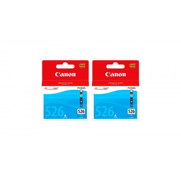 Pachet Cartuse Cerneala Original Canon 2x CLI-526C Cyan 18 ml si pix Schneider