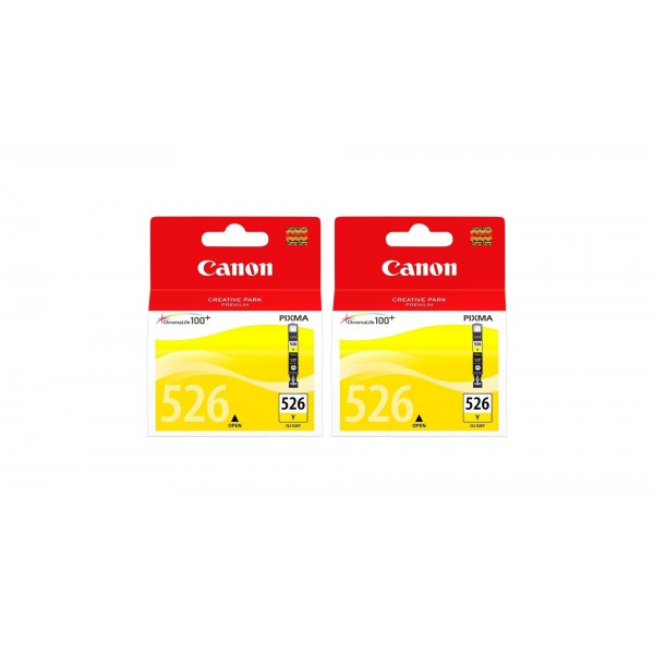 Pachet Cartuse Cerneala Original Canon 2x CLI-526Y Galben 18 ml si pix Schneider