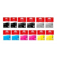 Pachet Cartuse Cerneala Original Canon 2x CLI-526B Negru, 2x CLI-526B Negru, 2x CLI-526C Cyan, 2x CLI-526M Magenta, 2x CLI-526Y Galben, 2x CLI-526GY Gri, 128 ml si pix Schneider
