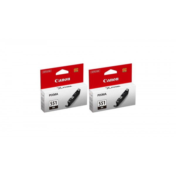 Pachet Cartuse Cerneala Original Canon 2x CLI-551B Negru 14 ml si pix Schneider