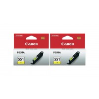 Pachet Cartuse Cerneala Original Canon 2x CLI-551Y Galben 14 ml si pix Schneider