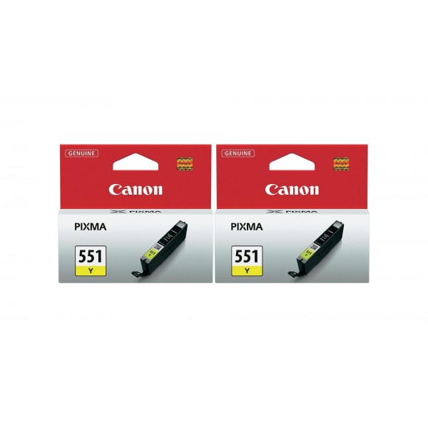 Pachet Cartuse Cerneala Original Canon 2x CLI-551Y Galben 14 ml si pix Schneider