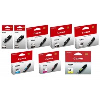 Pachet Cartuse Cerneala Original Canon 2x PGI-550B Negru, 2x PGI-550B Negru, 1x CLI-551C Cyan, 1x CLI-551M Magenta, 1x CLI-551Y Galben, 1x CLI-551GY Gri, 72 ml si pix Schneider