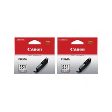 Pachet Cartuse Cerneala Original Canon 2x CLI-551XLGY Gri 22 ml si pix Schneider