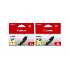 Pachet Cartuse Cerneala Original Canon 2x CLI-551XLY Galben 22 ml si pix Schneider