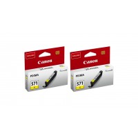 Pachet Cartuse Cerneala Original Canon 2x CLI-571Y Galben 14 ml si pix Schneider