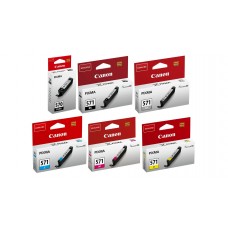 Pachet Cartuse Cerneala Original Canon 1x PGI-570B Negru, 1x CLI-571B Negru, 1x CLI-551C Cyan, 1x CLI-551M Magenta, 1x CLI-571Y Galben, 1x CLI-571GY Gri, 50 ml si pix Schneider