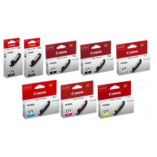 Pachet Cartuse Cerneala Original Canon 2x PGI-570B Negru, 2x PGI-570B Negru, 1x CLI-551C Cyan, 1x CLI-551M Magenta, 1x CLI-571Y Galben, 1x CLI-571GY Gri, 72 ml si pix Schneider