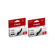 Pachet Cartuse Cerneala Original Canon 2x CLI-571XLB Negru 22 ml si pix Schneider