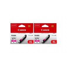 Pachet Cartuse Cerneala Original Canon 2x CLI-571XLM Magenta 22 ml si pix Schneider