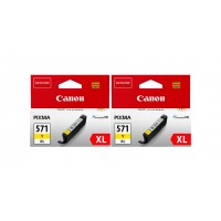 Pachet Cartuse Cerneala Original Canon 2x CLI-571XLY Galben 22 ml si pix Schneider