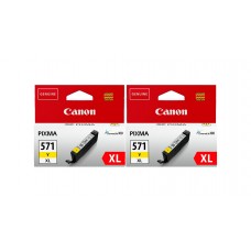 Pachet Cartuse Cerneala Original Canon 2x CLI-571XLY Galben 22 ml si pix Schneider