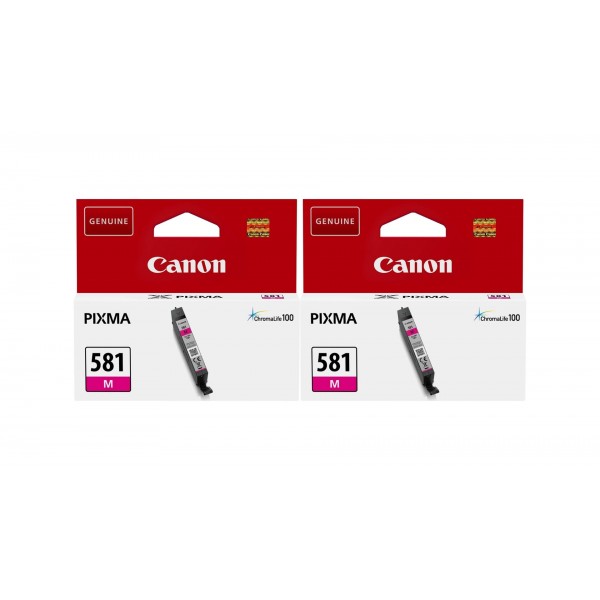 Pachet Cartuse Cerneala Original Canon 2x CLI-581M Magenta 11.2 ml si pix Schneider
