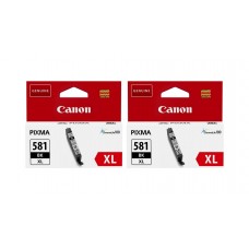 Pachet Cartuse Cerneala Original Canon 2x CLI-581XLB Negru 16.6 ml si pix Schneider