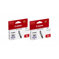 Pachet Cartuse Cerneala Original Canon 2x CLI-581XLPB Photo Blue 16.6 ml si pix Schneider