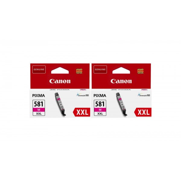 Pachet Cartuse Cerneala Original Canon 2x CLI-581XXLM Magenta 23.4 ml si pix Schneider