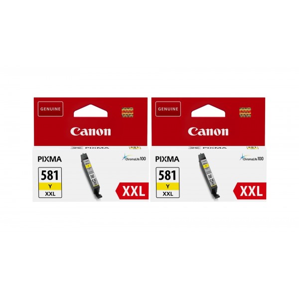 Pachet Cartuse Cerneala Original Canon 2x CLI-581XXLY Galben 23.4 ml si pix Schneider