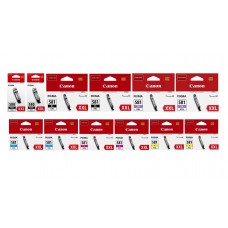 Pachet Cartuse Cerneala Original Canon 2x PGI-580XXLB Negru, 2x PGI-580XXLB Negru, 2x CLI-581XXLC Cyan, 2x CLI-581XXLM Magenta, 2x CLI-581XXLY Galben, 2x CLI-581XXLPB Photo Blue, 168.4 ml si pix Schneider