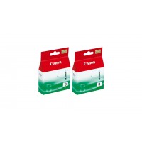 Pachet Cartuse Cerneala Original Canon 2x CLI-8G Green 26 ml si pix Schneider