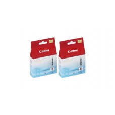 Pachet Cartuse Cerneala Original Canon 2x CLI-8C Cyan 26 ml si pix Schneider