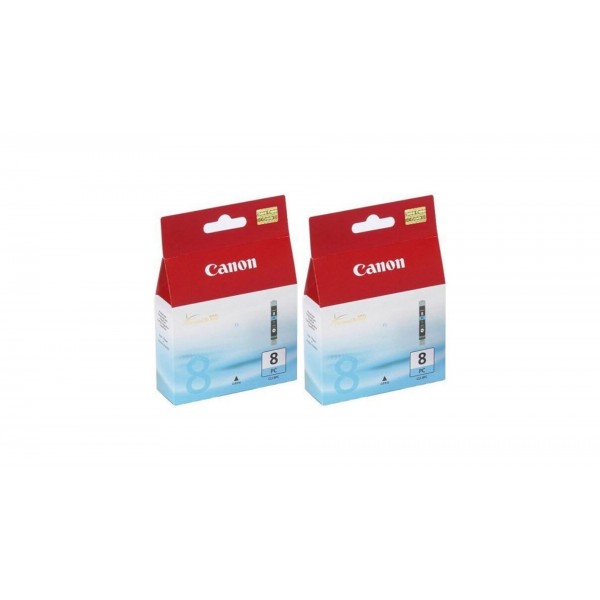 Pachet Cartuse Cerneala Original Canon 2x CLI-8C Cyan 26 ml si pix Schneider