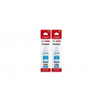 Pachet Cartuse Cerneala Original Canon 2x GI-490C Cyan 140 ml si pix Schneider