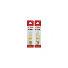 Pachet Cartuse Cerneala Original Canon 2x GI-490Y Galben 140 ml si pix Schneider