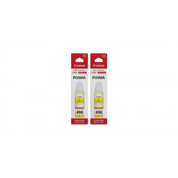 Pachet Cartuse Cerneala Original Canon 2x GI-490Y Galben 140 ml si pix Schneider