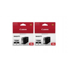 Pachet Cartuse Cerneala Original Canon 2x PGI-1500XLB Negru 69.4 ml si pix Schneider