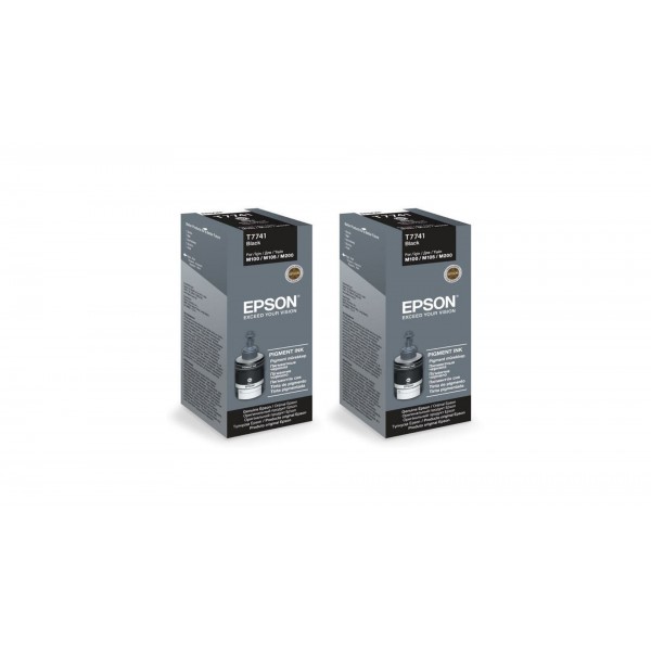 Pachet flacon refill cerneala C13T77414A (T7741) negru x2 Epson original 12000 pagini