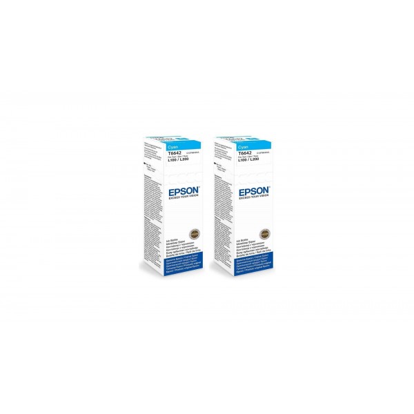 Pachet flacon refill cerneala C13T66424A (T6642) cyan x2 Epson original 13000 pagini