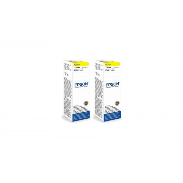Pachet flacon refill cerneala C13T66444A (T6644) galben x2 Epson original 13000 pagini