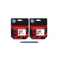 Set Cartus Cerneala Original HP652 2x F6V25AE Negru 720 pagini cu Pix Schneider