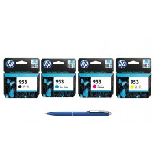 Pachet MAG4U Cartuse Cerneala Originale 1 buc L0S58AE (953) Black 1 buc F6U12AE Cyan 1 buc F6U13AE Magenta 1 buc F6U14AE Yellow si Pix Schneider