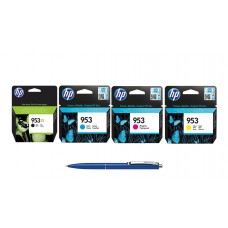 Pachet MAG4U Cartuse Cerneala Originale 1 buc L0S70AE (953XL) Black 1 buc F6U12AE Cyan 1 buc F6U13AE Magenta 1 buc F6U14AE Yellow si Pix Schneider