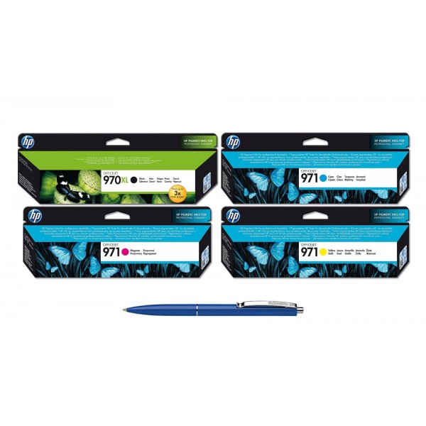 Pachet MAG4U Cartuse Cerneala Originale 1 buc CN625AE (970XL) Black 1 buc CN622AE Cyan 1 buc CN623AE Magenta 1 buc CN624AE Yellow si Pix Schneider