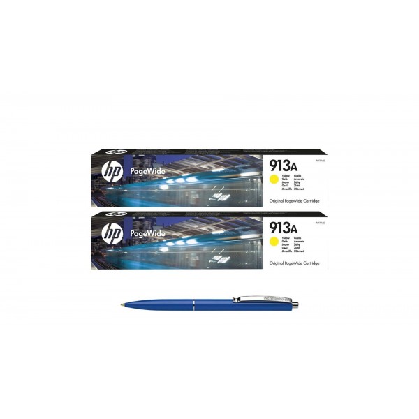 Pachet MAG4U Cartuse Cerneala Originale 2 bucati F6T79AE (913A) Yellow si Pix Schneider