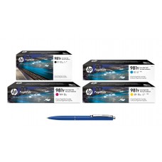 Pachet MAG4U Cartuse Cerneala Originale 1 buc L0R16A (981Y) Black 1 buc L0R13A Cyan 1 buc L0R14A Magenta 1 buc L0R15A Yellow si Pix Schneider