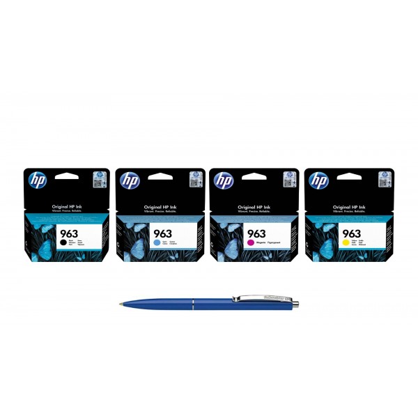 Pachet MAG4U Cartuse Cerneala Originale 1 buc 3JA26AE (963) Black 1 buc 3JA23AE Cyan 1 buc 3JA24AE Magenta 1 buc 3JA25AE Yellow si Pix Schneider