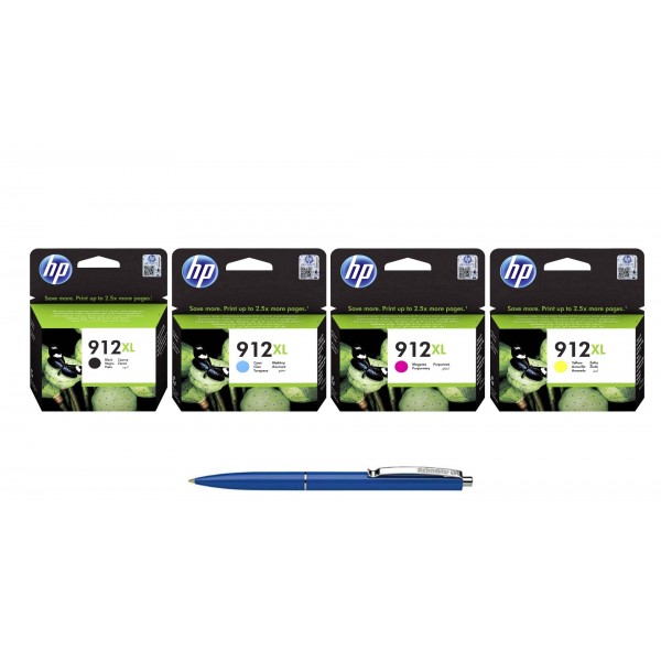 Pachet MAG4U Cartuse Cerneala Originale 1 buc 3YL84AE (912XL) Black 1 buc 3YL81AE Cyan 1 buc 3YL82AE Magenta 1 buc 3YL83AE Yellow si Pix Schneider