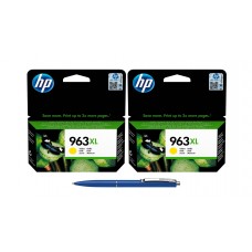 Pachet MAG4U Cartuse Cerneala Originale 2 bucati 3JA29AE (963XL) Yellow si Pix Schneider