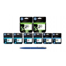 Pachet MAG4U Cartuse Cerneala Originale 2X CN684EE (364XL) Black, 2X CB318EE (364) Cyan, 2X CB319EE (364) Magenta, CB320EE (364) Yellow si Pix Schneider