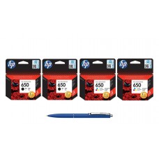 Pachet MAG4U Cartuse Cerneala Originale 2 bucati CZ101AE (650) Black si 2 bucati CZ102AE (650) si Pix Schneider